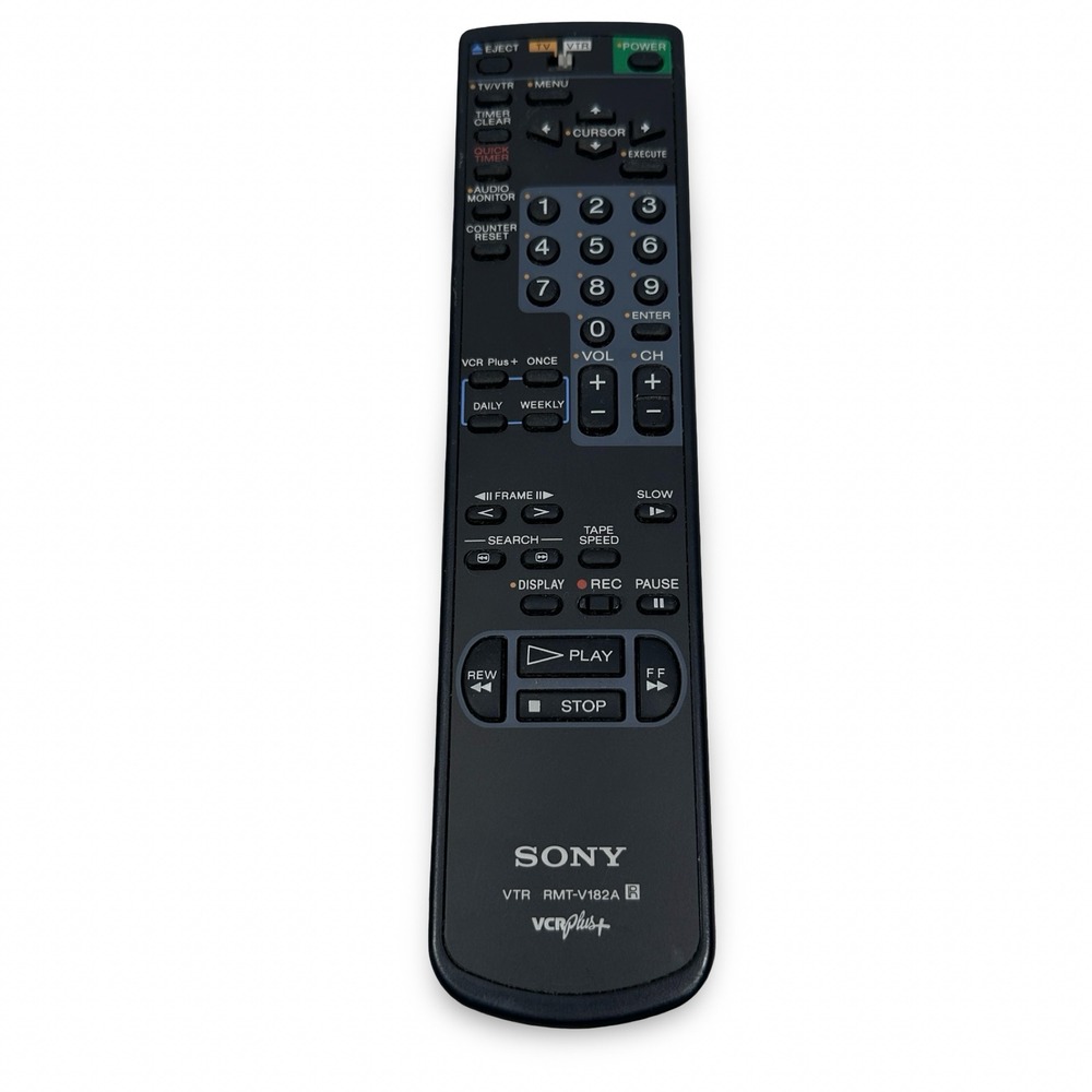 Sony RMT-V182A VTR VCR Plus+ Remote Control Black Genuine OEM‎ Replacement